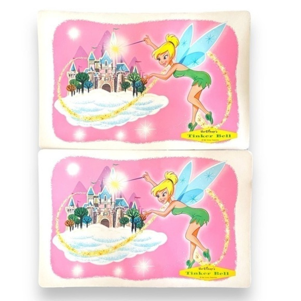 Set of 4 Peter Pan Tinker Bell 17x11 Placemat Walt Disney Castle Vintage 1960s